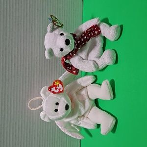 2000 Holiday Teddy and Halo - Ty Beanie Babies